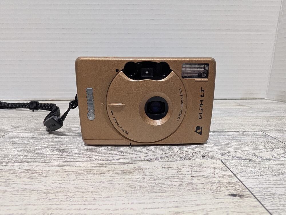 Vintage 90s Canon ELPH LT APS 23 mm Lens Point & Shoot Film Camera - Gold